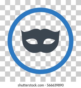 Privacy Mask rounded icon. Vector illustration style is flat iconic bicolor symbol inside a circle, smooth blue colors, transparent background. Designed for web and software interfaces.
