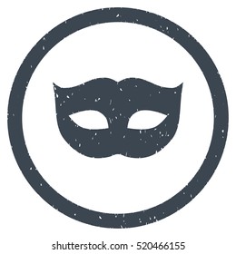 Privacy Mask rubber seal stamp watermark. Icon vector symbol with grunge design and unclean texture. Scratched smooth blue ink emblem on a white background.