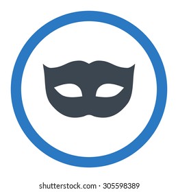 Privacy Mask vector icon. This rounded flat symbol is drawn with smooth blue colors on a white background.
