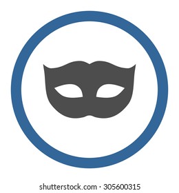 Privacy Mask vector icon. This rounded flat symbol is drawn with cobalt and gray colors on a white background.