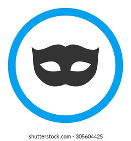 Privacy Mask vector icon. This rounded flat symbol is drawn with blue and gray colors on a white background.