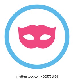 Privacy Mask vector icon. This rounded flat symbol is drawn with pink and blue colors on a white background.