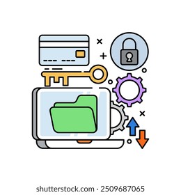 Privacy Matrix Fill Color Icon, Vector illustration
