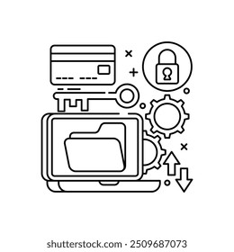 Privacy Matrix Outline Icon, Vector illustration