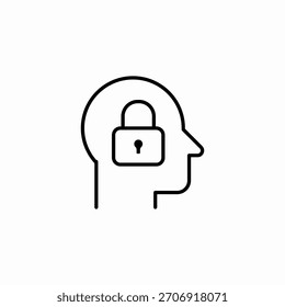 Icono de seguridad de la mente de privacidad Vector de signo