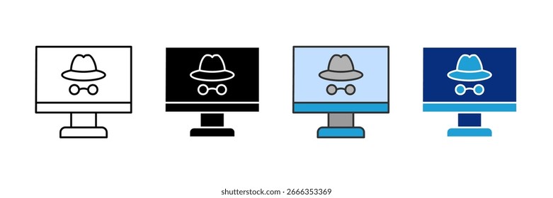 Privacy Mode Icon Set Multiple Style Collection