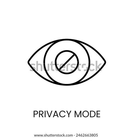 Privacy mode line vector icon with editable stroke for placement on cctv camera system packaging