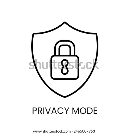 Privacy mode line vector icon with editable stroke for placement on cctv camera system packaging