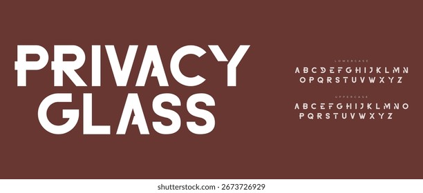 Fontes alfabéticas abstratas mínimas Privacy Modern. Tecnologia de tipografia, eletrônico, filme, digital, música, futuro, logotipo fonte criativa. ilustração vetorial