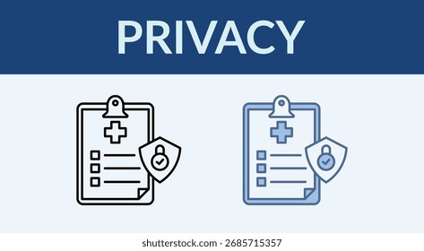 Colección de icono de estilo múltiple de privacidad