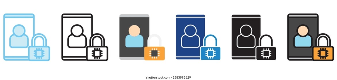 Privacy multi-style icon, outline, flat, glyph, dual tone, line color. use for UI, UX, app and web development, digital or print. for digital industry, education, technology.