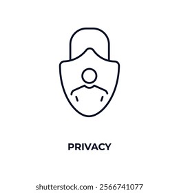 privacy outline icon. Linear vector from internet security concept. Thin line privacy icon isolated on white background