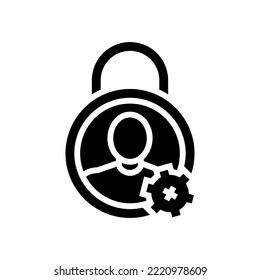 privacy padlock glyph icon vector. privacy padlock sign. isolated symbol illustration