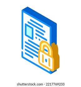 vector de icono isométrico de candado de privacidad. signo de candado de privacidad. ilustración de símbolo aislado