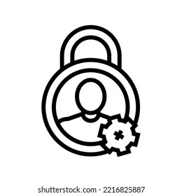 vector de icono de línea de candado de privacidad. signo de candado de privacidad. símbolo de contorno aislado ilustración negra