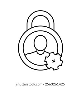 privacy padlock line icon vector. privacy padlock sign. isolated contour symbol black illustration