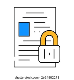 privacy padlock line icon vector. privacy padlock sign. isolated symbol illustration