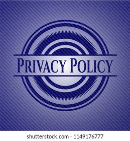 Privacy Policy badge with denim texture