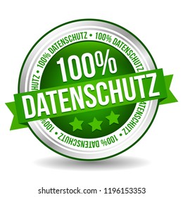 Privacy Policy Banner Badge - German-Translation: 100% Datenschutz