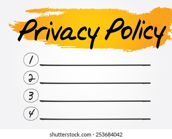 Privacy Policy Blank List, vector concept background