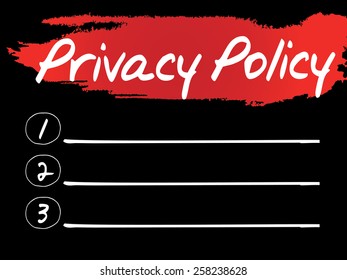 Privacy Policy Blank List, vector concept background