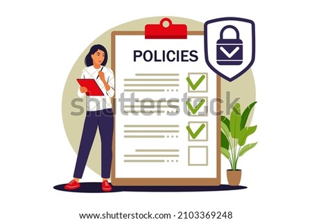 Privacy policy concept. Protecting your privacy. Vector illustration. Flat