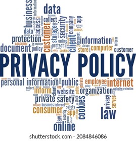 Privacy Policy conceptual vector illustration word cloud isolated on white background.