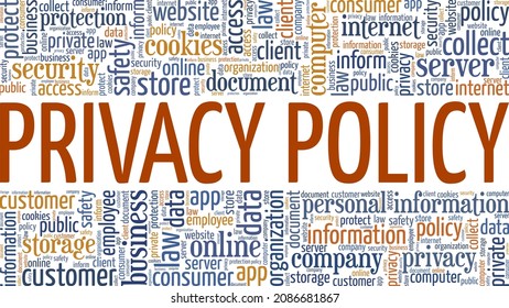 Privacy Policy conceptual vector illustration word cloud isolated on white background.