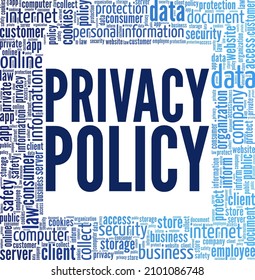 Privacy Policy conceptual vector illustration word cloud isolated on white background.