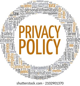 Privacy Policy conceptual vector illustration word cloud isolated on white background.