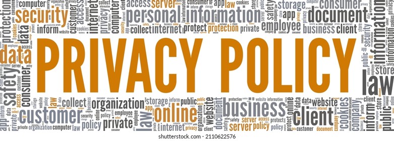 Privacy Policy conceptual vector illustration word cloud isolated on white background.