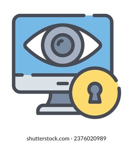 Privacy policy, data protection, digital security, personal information online safety with lock