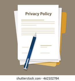 Privacy Policy Document Paper And Pen