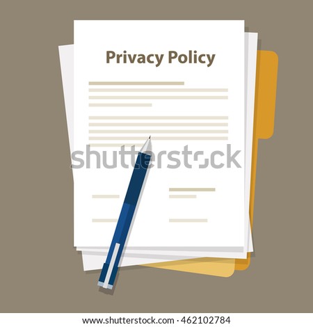 Privacy Policy document paper and pen