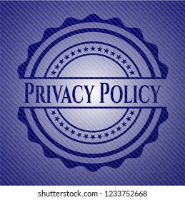 Privacy Policy emblem with jean background