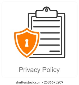 Privacy Policy and GDPR icon concept