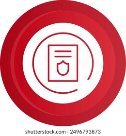 Privacy Policy Glyph Gradient Button Vector Icon Design