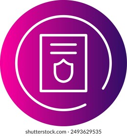 Privacy Policy Glyph Gradient Vector Icon Design