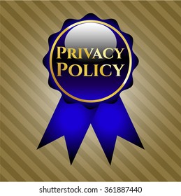 Privacy Policy golden emblem or badge
