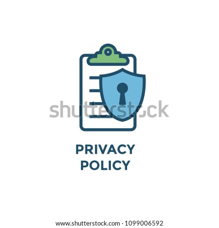 Privacy Policy graphic used for web page w icon symbol