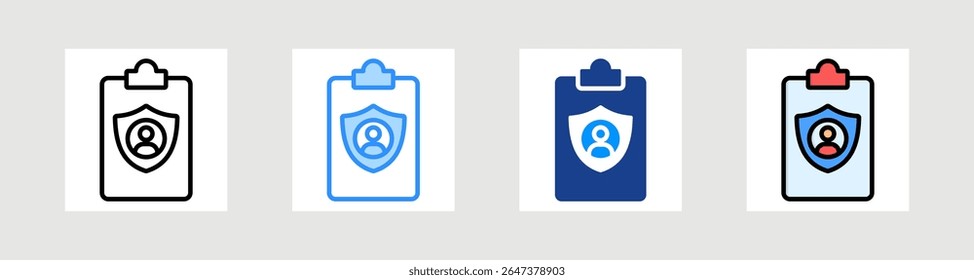 Privacy Policy Icon Collection Set Multiple Style