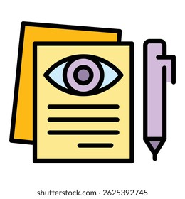 Privacy policy icon outline vector. Personal data. Internet information color flat
