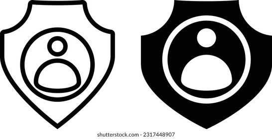 Privacy policy icon sheet, simple trendy flat style line and solid Isolated vector illustration on white background. For apps, logo, websites, symbol , UI, UX, graphic and web design. EPS 10.