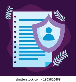 privacy policy illustration with shield