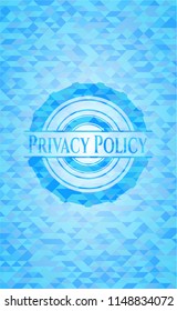 Privacy Policy light blue mosaic emblem