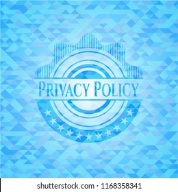 Privacy Policy light blue mosaic emblem