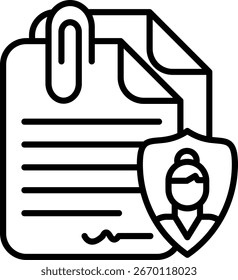 Datenschutzrichtlinie Zeilenvektor Icon Design