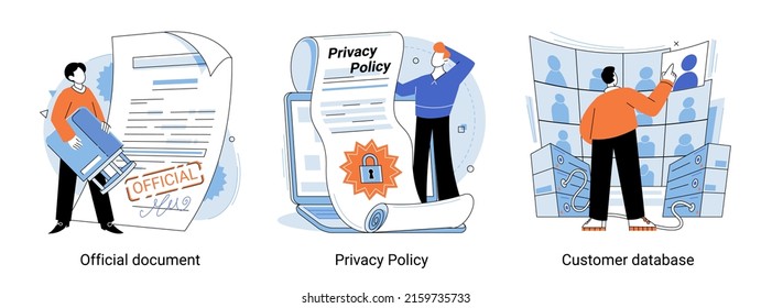 Privacy Policy, Official Document Information In Form Of Text, Customer Database Information About Companys Clients Who Made Transactions. Protecting Your Privacy, Concept Of Computer Data Security