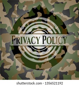 Privacy Policy on camo texture