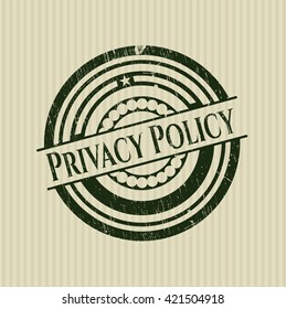 Sello de goma de la política de privacidad